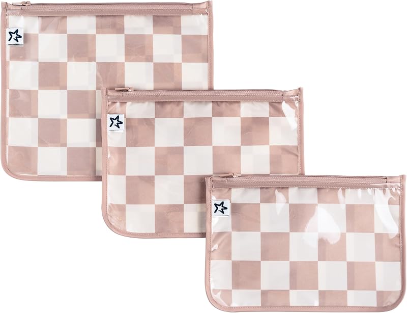 Tiny Twinkle Kit com 3 Necessaires Organizadoras para Bolsa de Bebê, Frente Transparente, Poliéster Reciclado