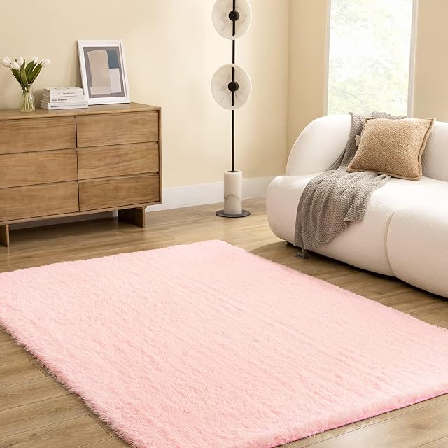 Prepatio Rugs Shaggy Rug Anti-slip Carpet Mat Living Room Rug Area Rugs