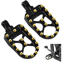 CNC Wide Foot Pegs, MX Foot Pegs 360 Adjustable Chopper Bobber Style Fit For Harley Davidson Sportster Iron 883 Fatboy Dyna, Gold