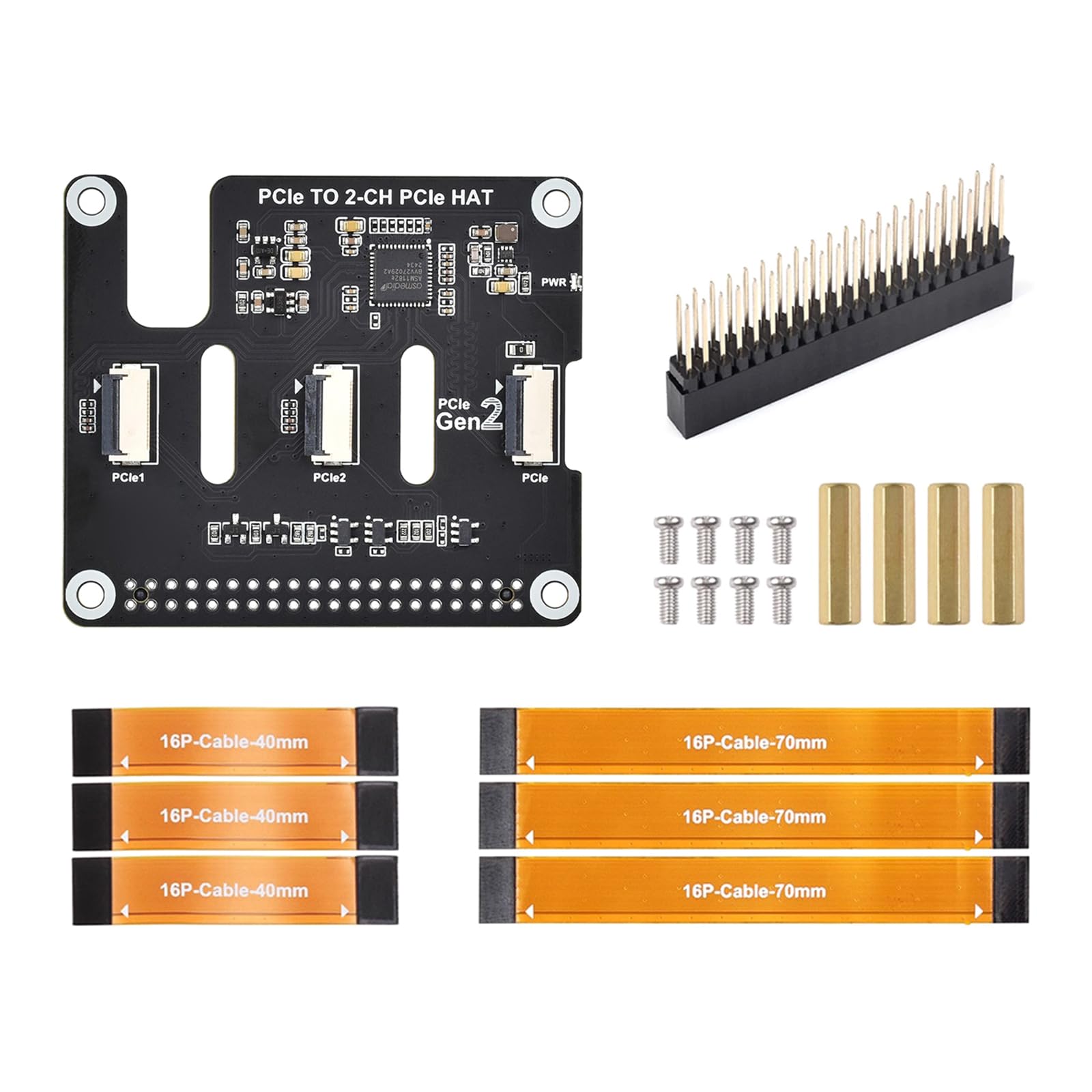 Módulo de expansión apilable doble PCIe HAT contra la falta de puertos en placas de desarrollo 8