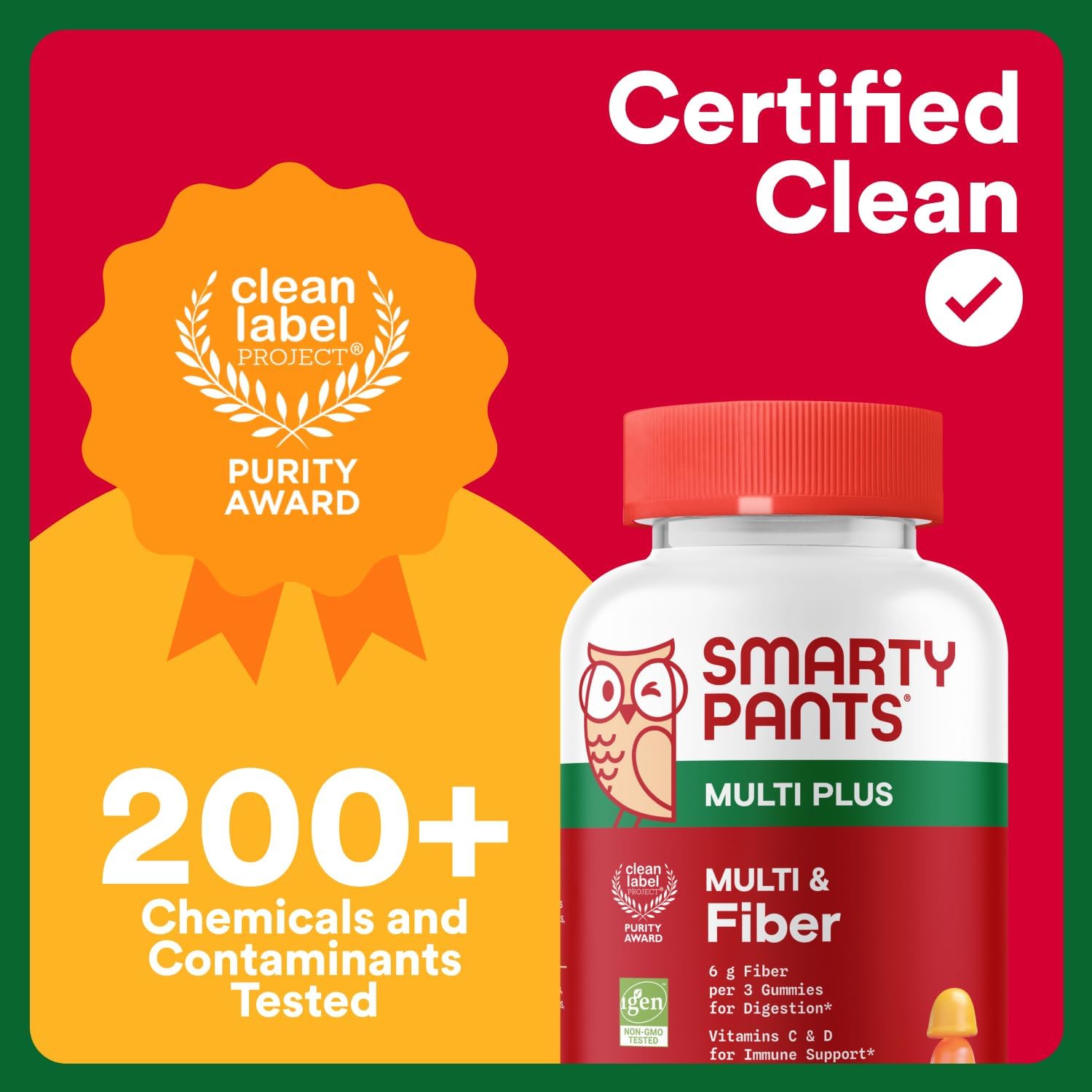 SmartyPants Fiber Supplement & Multivitamin for Men & Women, Prebiotic Fiber Gummies with Omega 3 (DHA/EPA), Vitamin D3, C, Vitamin B12, B6, A, K & Zinc, 90 Count (30 Day Supply)
