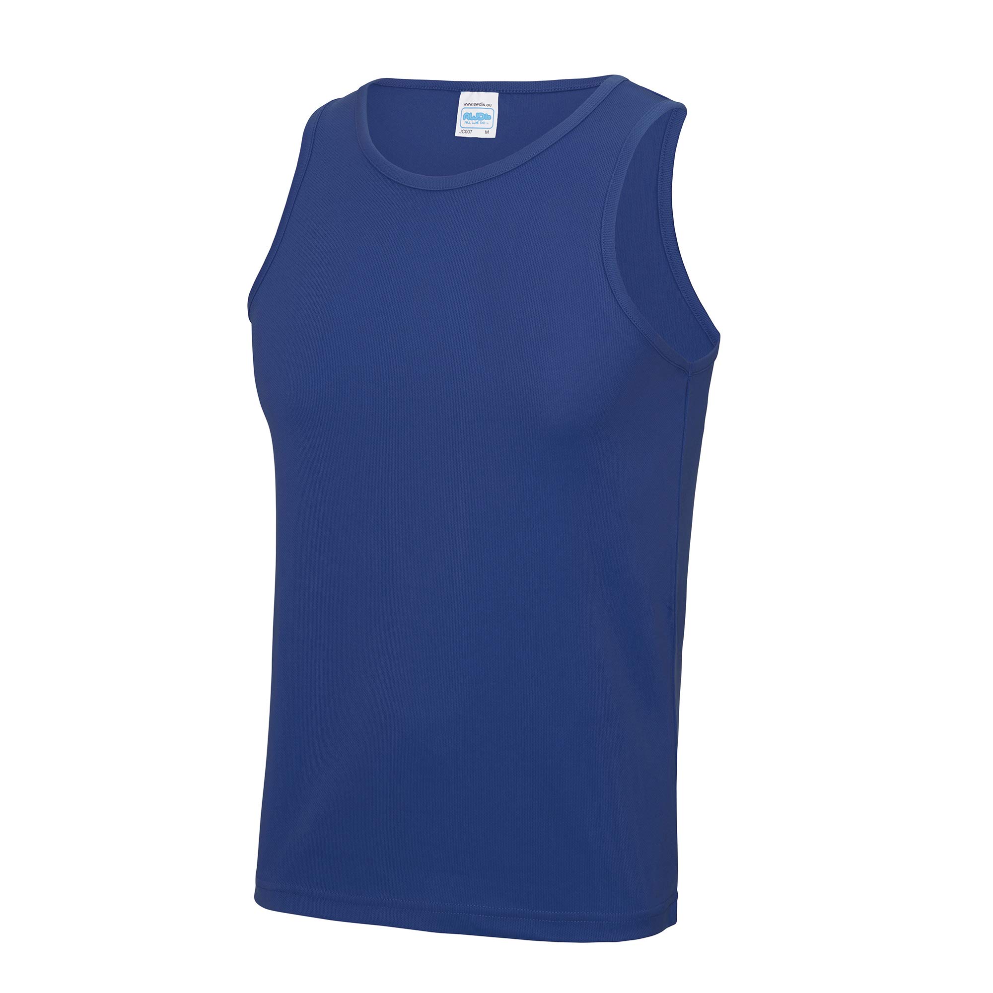 Just Cool Mens Sports Gym Plain Tank / Vest Top (2XL) (Royal Blue)