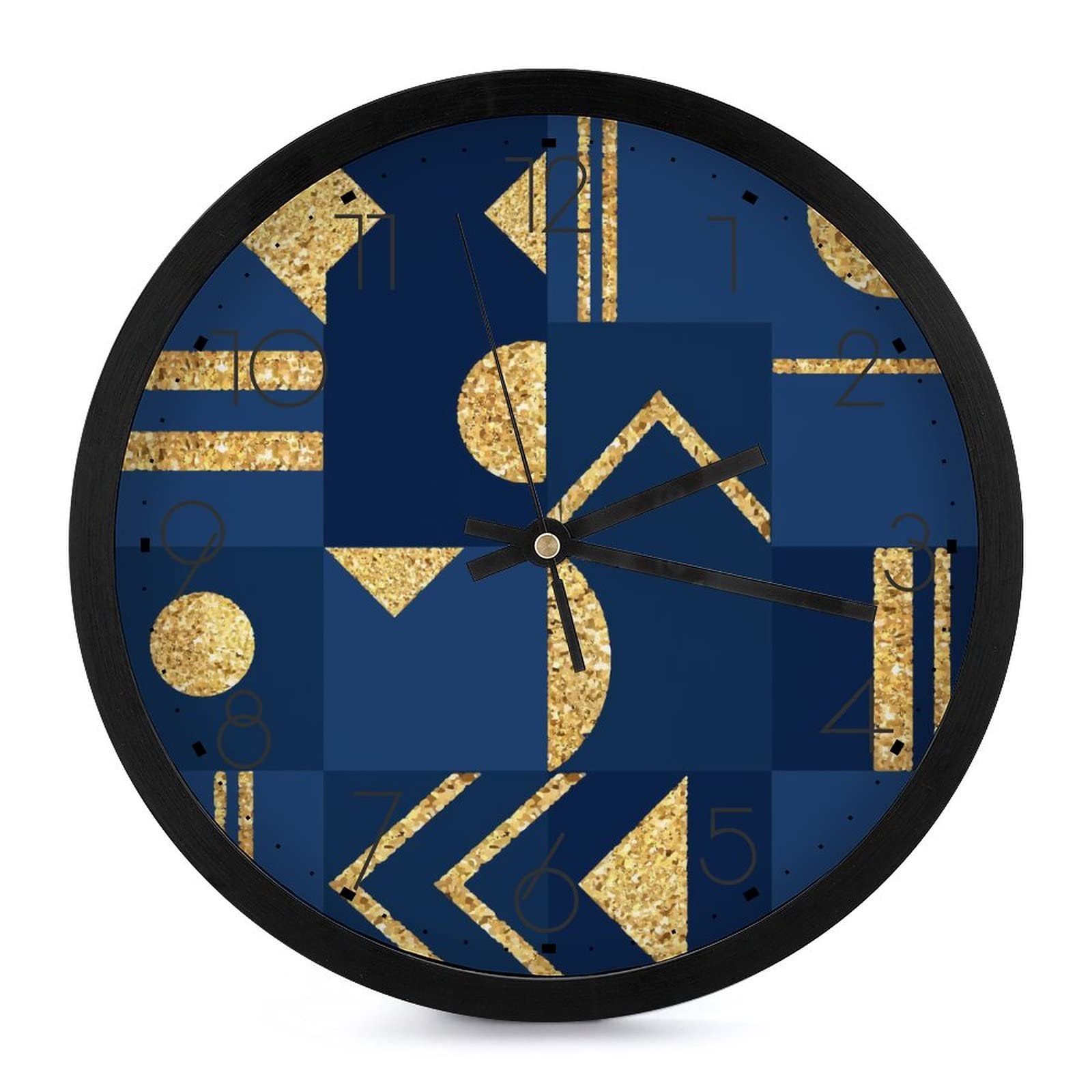 Pendule murale silencieuse dorée de 25.4 cm pour décorer le salon