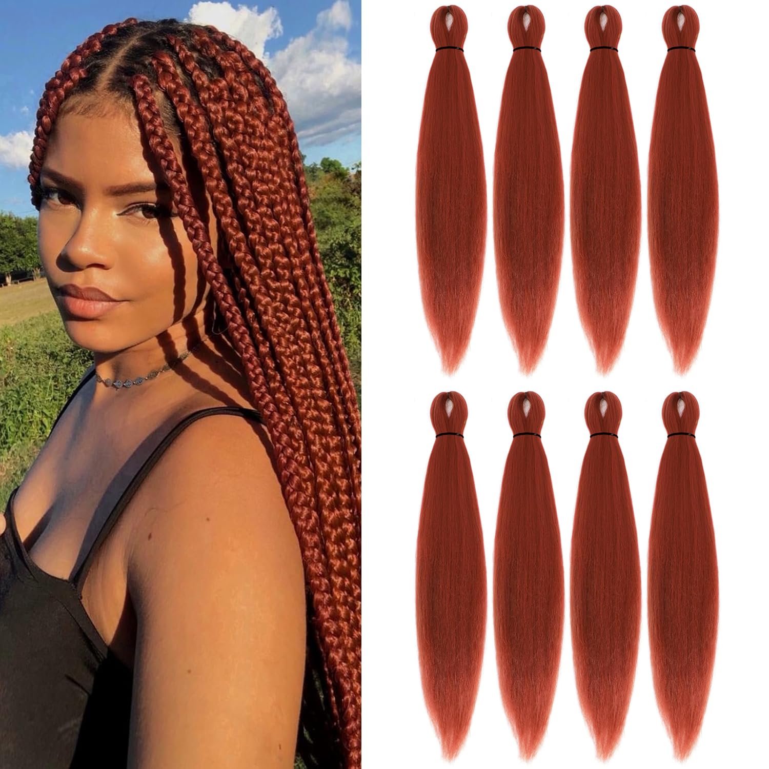 Amazon.com : DIFUNEE Pre-stretched Braiding Hair - 18 Inch 8 Packs