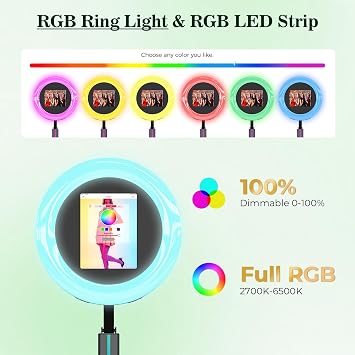 MWE Portable Photo Booth Machine Compatible Any Ipad,Lightweight PhotoBooth Stand Shell with ChackTok Software Control, RGB Ring Light, Easy Installation, disassembly, and Transport