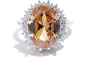 925 Sterling Silver Shiny Full Diamond Gemstone Ring Cubic Zirconia Rings CZ...