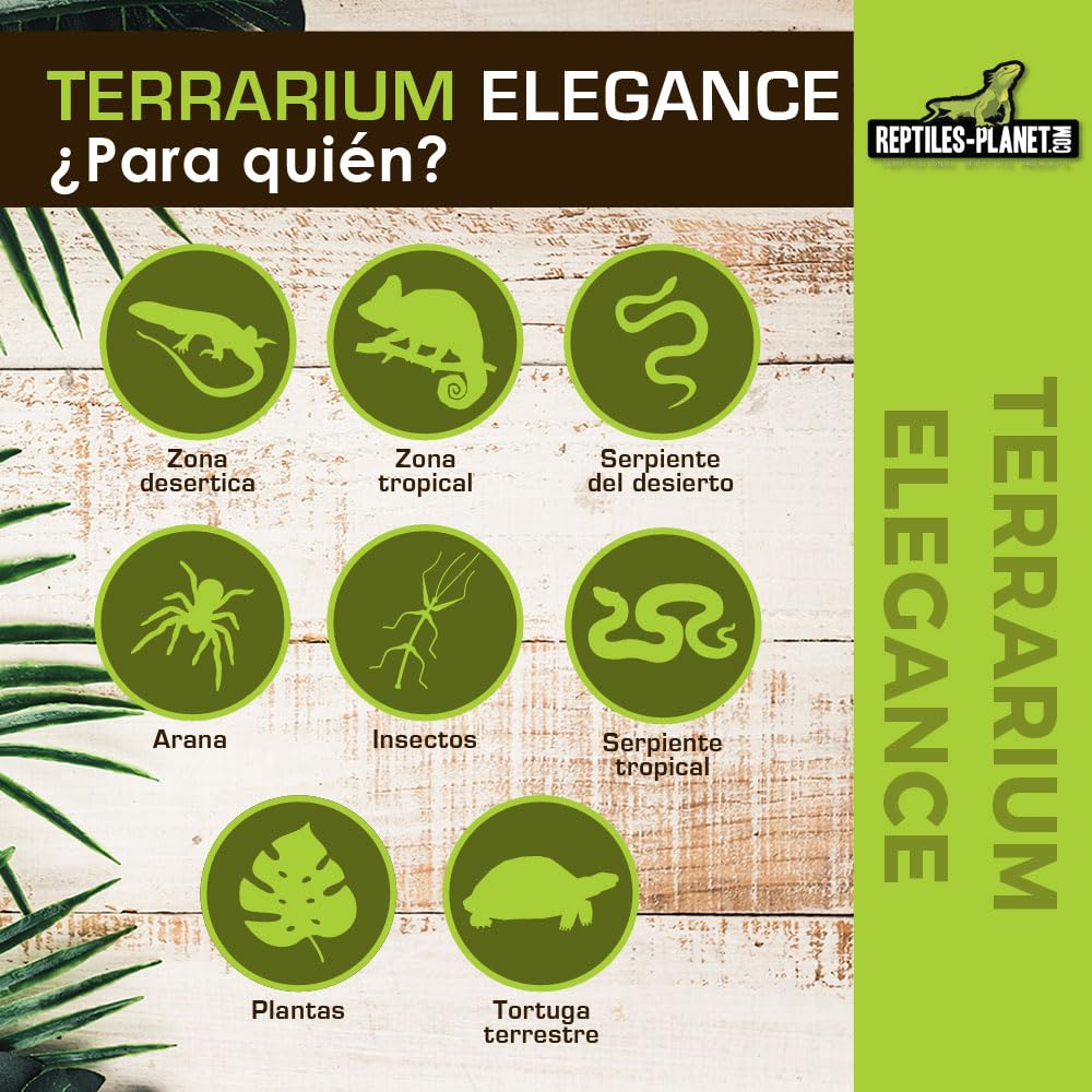 Reptiles Planet - Terrario, Aluminio, para Reptil o Anfibio, 30 x 30 x 45 cm, Color Negro