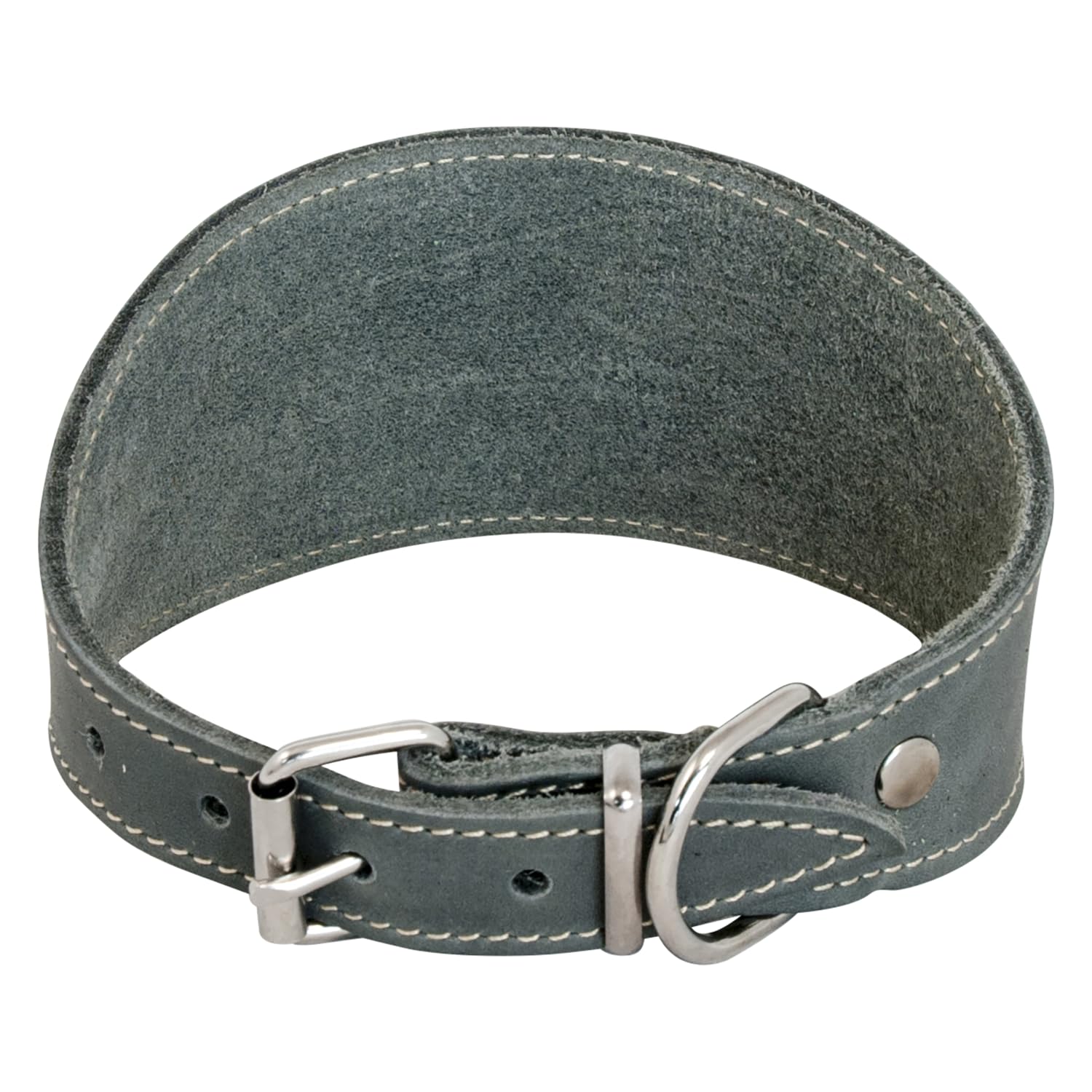 JACK AND VANILLA, Greyhound Dog Collar, Grey-Coloured Leather, Size 37 cm