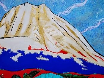 SALE(F10号)片岡球子【富士に献花】 肉筆/表裏サイン有/裏シール有/岩彩 SALE(F10号)片岡球子【富士に献花】 肉筆/表裏サイン有/裏シール有/