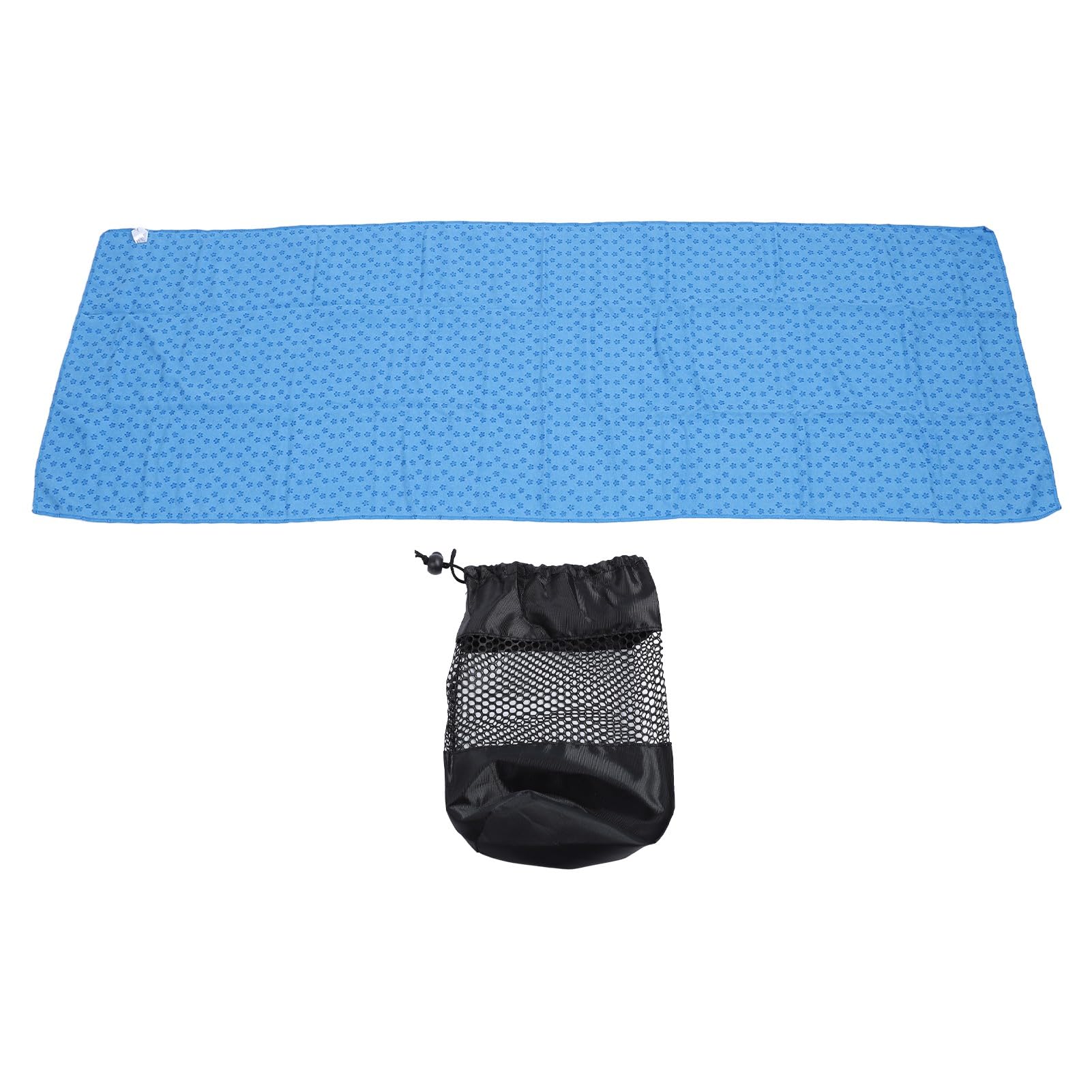 Serviette à pilate microfibre tapis anti-glissement bleu allongé résistant aux rides