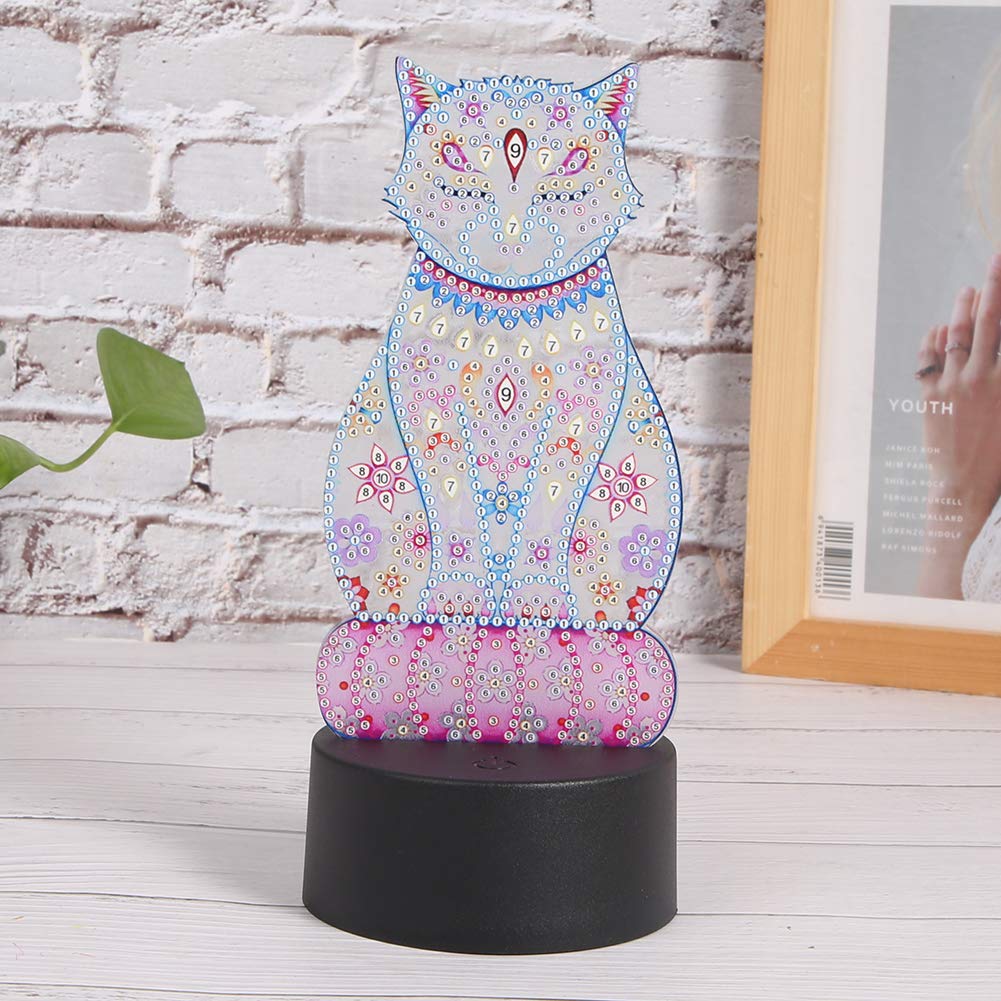 Led Diamond Painting Lamp Kit Schedel USB Nachtlampje 7 kleuren DIY Diamond Painting voor Kinderen Slaapkamer Vakantie Party Home Decoratie