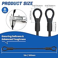 Vista 2 de Cerradura de cable de seguridad de 12 pulgadas con bucles, cable de seguridad de acero inoxidable resistente de 0.197 in de diámetro, cable