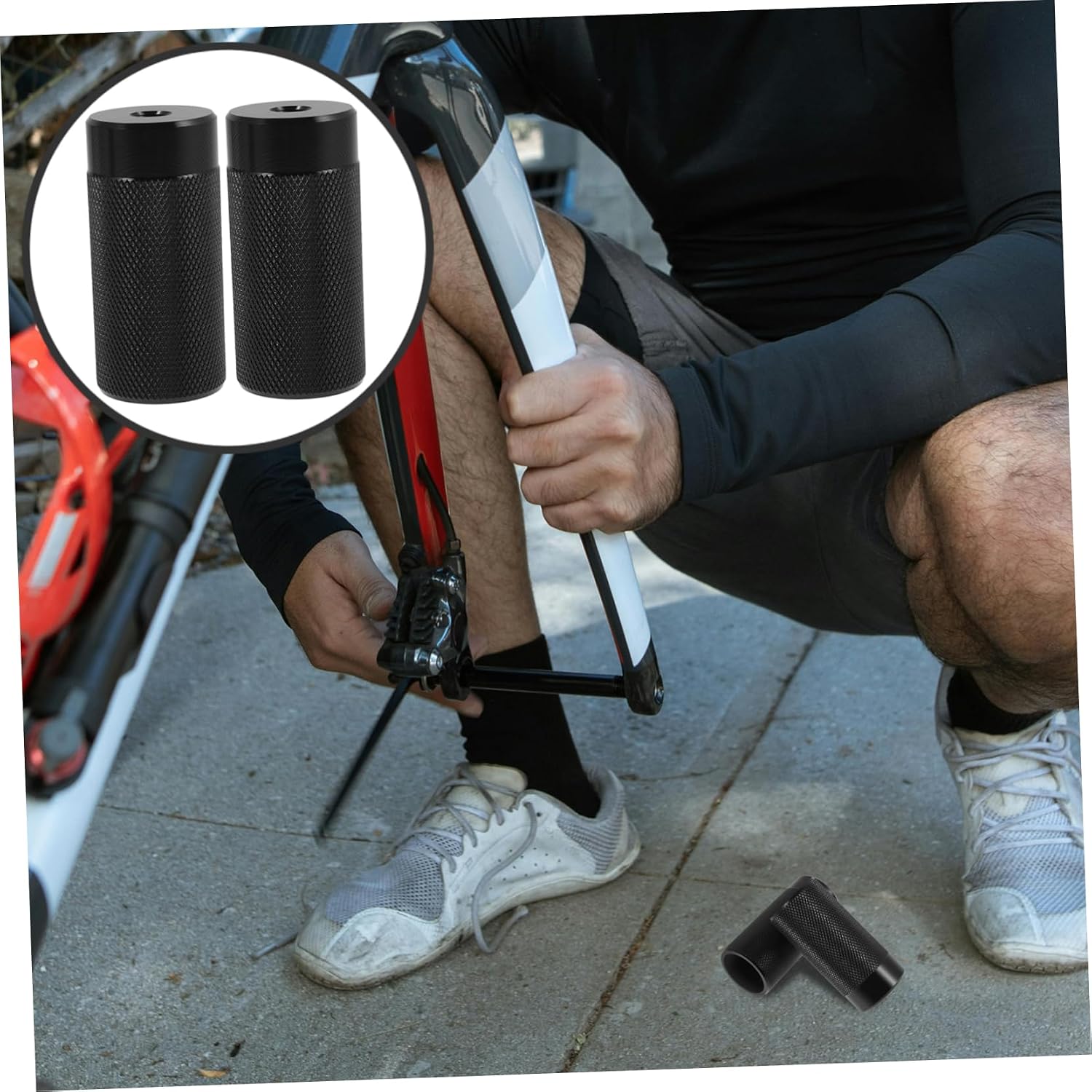 SUPVOX 2pcs Blue Aluminum Alloy Bike Pegs Anti-Slip Foot Pegs for Bike Rear Accessories Detachable Folding