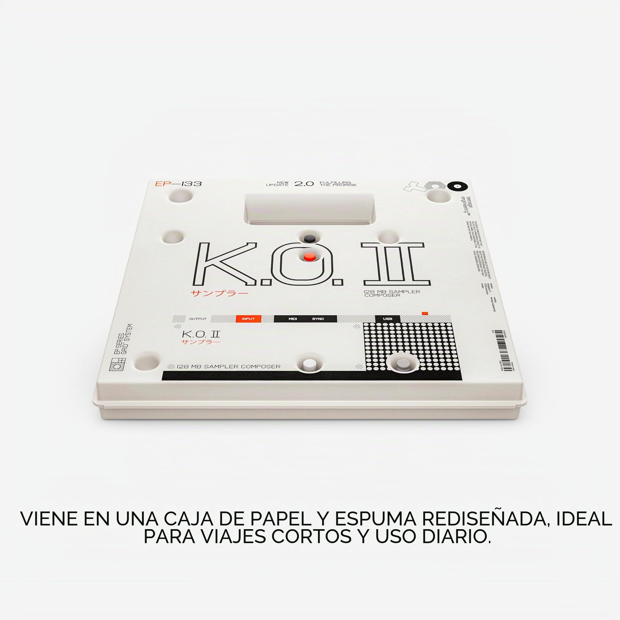teenage engineering EP–133 K.O. II 128 MB de sampler, caja de ritmos y secuenciador con micrófono integrado y efectos