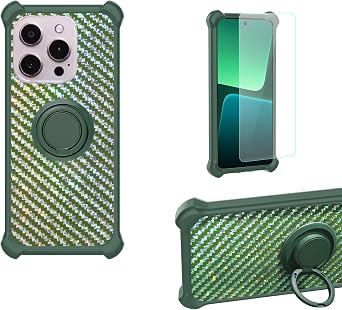 bojioderf Case for M-Horse C68 Phone Case Cover [with Tempered Glass Screen Protector] PC + Silicone [360 Metal Ring, Magnetic Car Mount] TZZH-LV