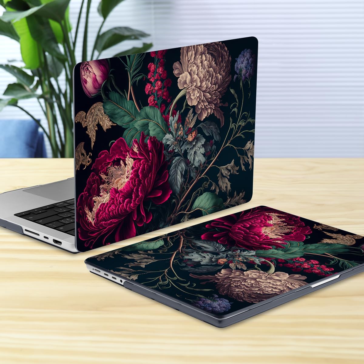 Batianda for MacBook Pro 14 inch Case 2025 M5 2024 2023 2021 Model A3112/A3434 with M4 M3 M2 M1 Pro/Max Chip,Stylish Designed Black Hard Shell with Keyboard Cover & Screen Protector, Vintage Flower - Image 7