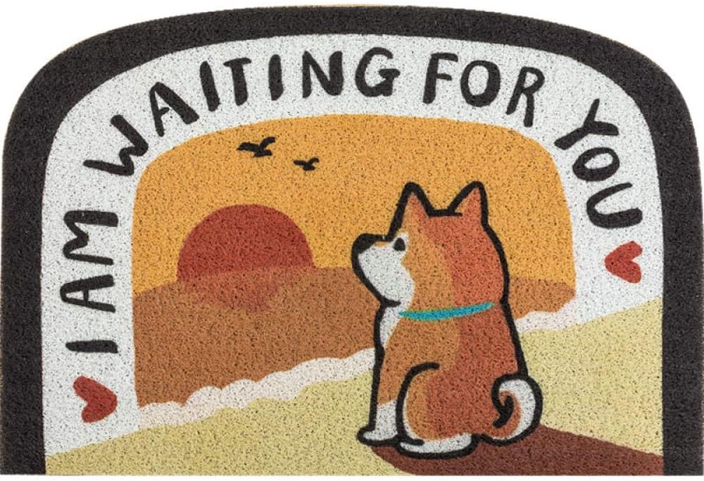 Greeting Shiba Inu, Environmentally Friendly PVC Doormat, Household Floor Mat Doormat, 24" X 35" Ultra-Thin Doormat, Floor Mat-17.7"X 29.5"(45Cmx75Cm)_Shiba Inu A