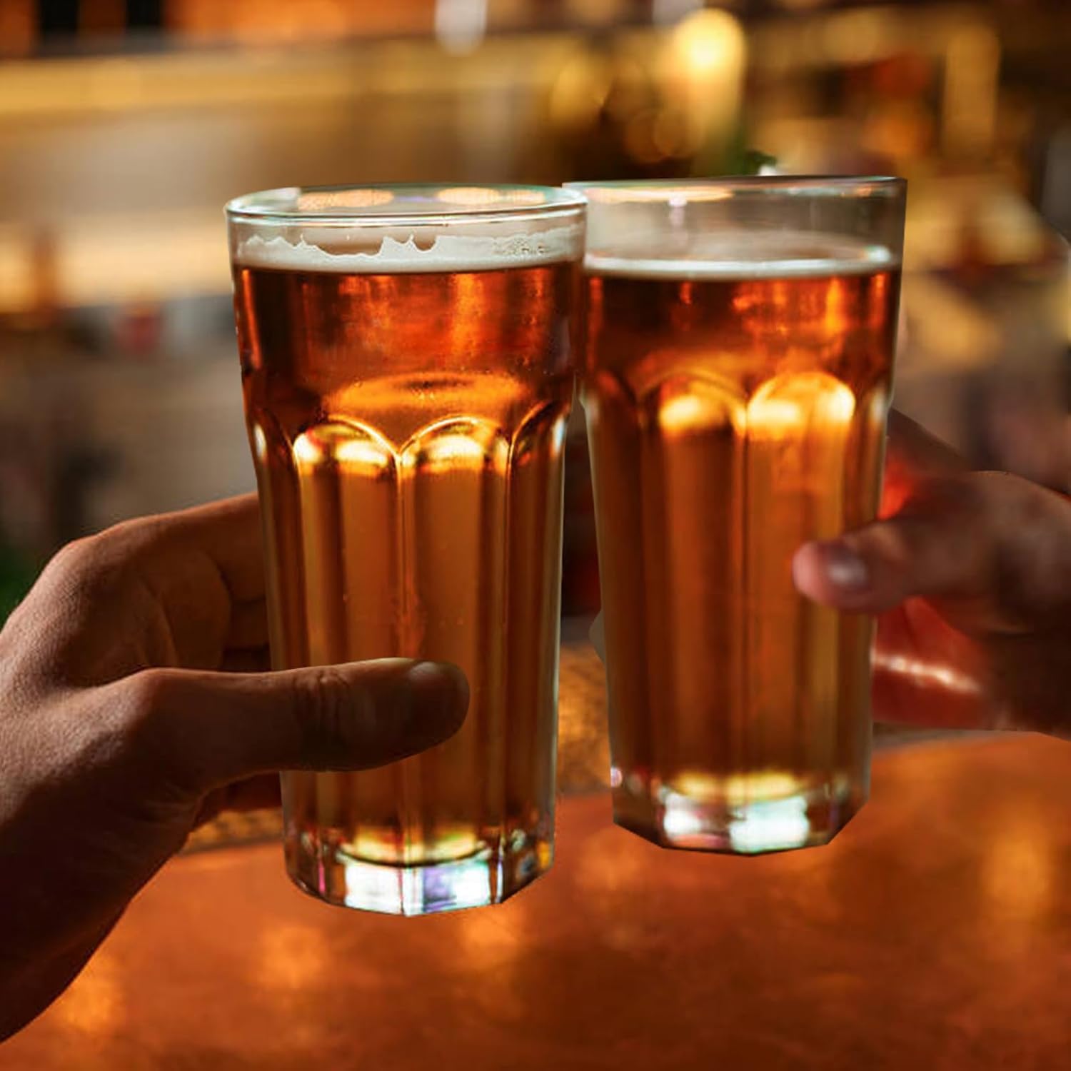 Etolies Highball Drinking Glasses Set of 9, Water Glasses 16 oz,Iced Tea Glasses for Water, Juice, Cocktails,Milkshake,Coke,Soda,Beverages. Heavy Base Tumbler,Kitchen and Bar Glassware,Gifts for Dad - Image 6