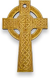Ornament - Celtic Cross - Raw Wood 2x4in