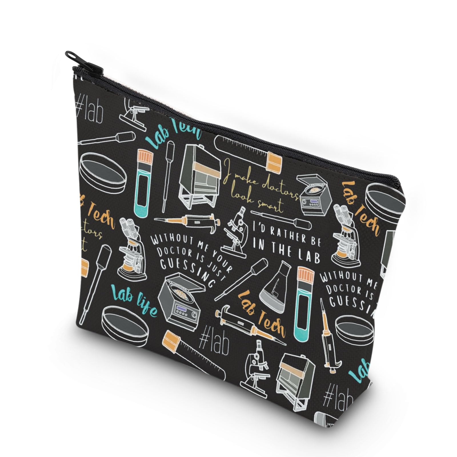 WCGXKO Lab tech Gift western Lab Gift Laboratory Technician Lab Week 2023 Zipper Pouch Makeup Bag, lab tech, Zipper