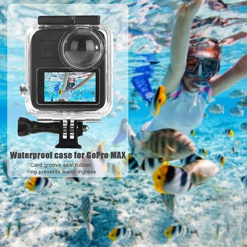 Miniatura 7 de Carcasa impermeable para GoPro Max, 45M148 pies con accesorios de montaje de liberación rápida para cámara de acción Go Pro Max (carcasa Gopro Max)
