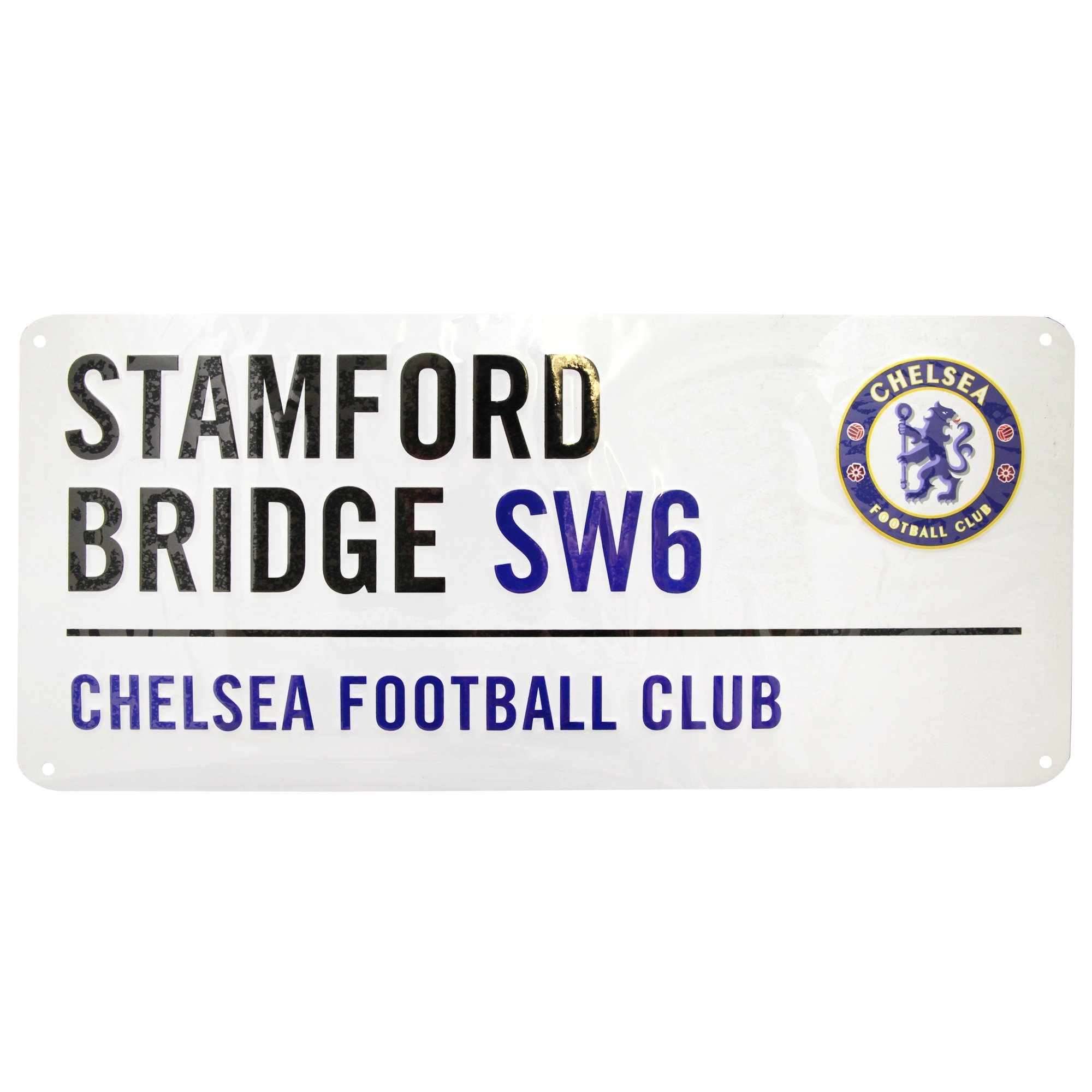 Chelsea White Fc Official Metal Stadium Street Sign (One Size) (White)