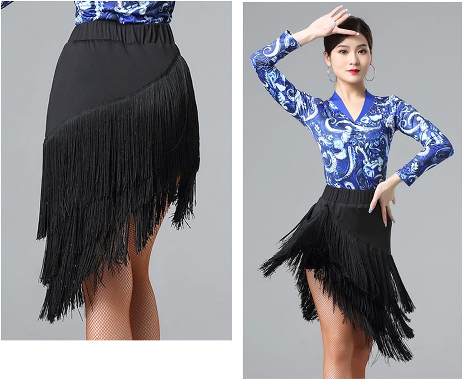 Women Fringe Dance Skirt - Latin Salsa Tango Ballroom - Sexy Fringe Wrap Mini Skirt