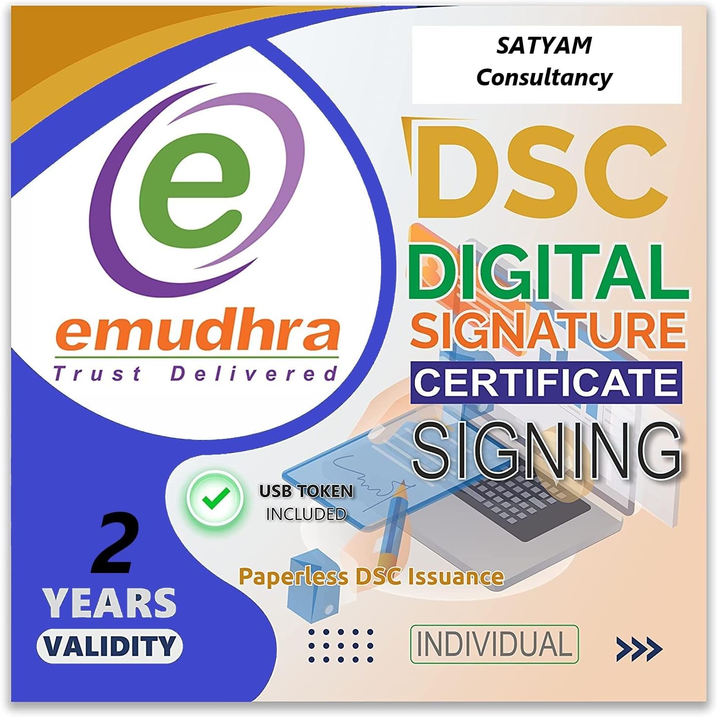 EMUDHRA Digital Signature (DSC) Class 2 for MCA, ITAX, GST