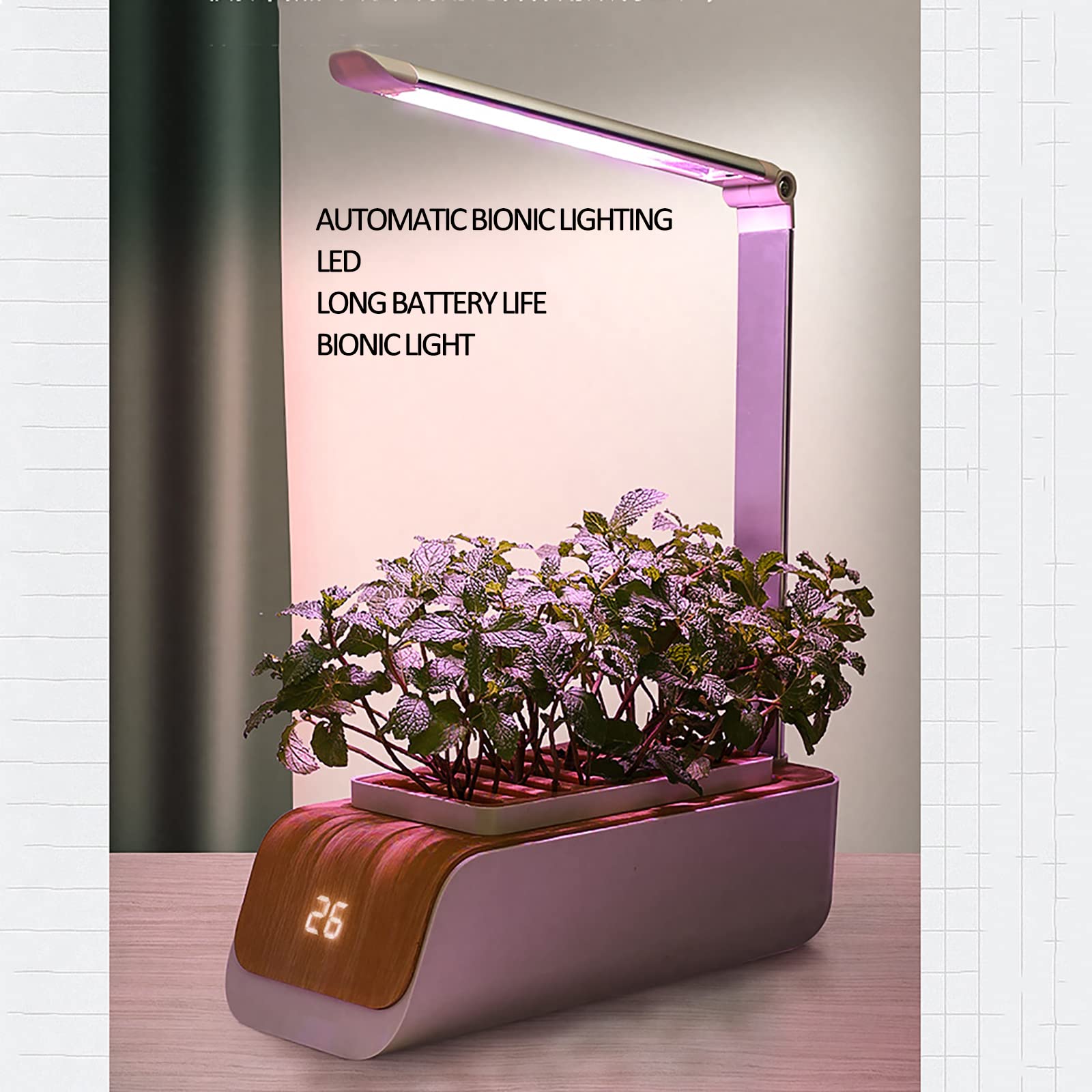Sistema de cultivo hidropónico Kit de jardín de hierbas para interiores de 9 cápsulas con luz LED de crecimiento Temporizador automático Kits de germinación con pantalla de temperatura Altura ajustabl