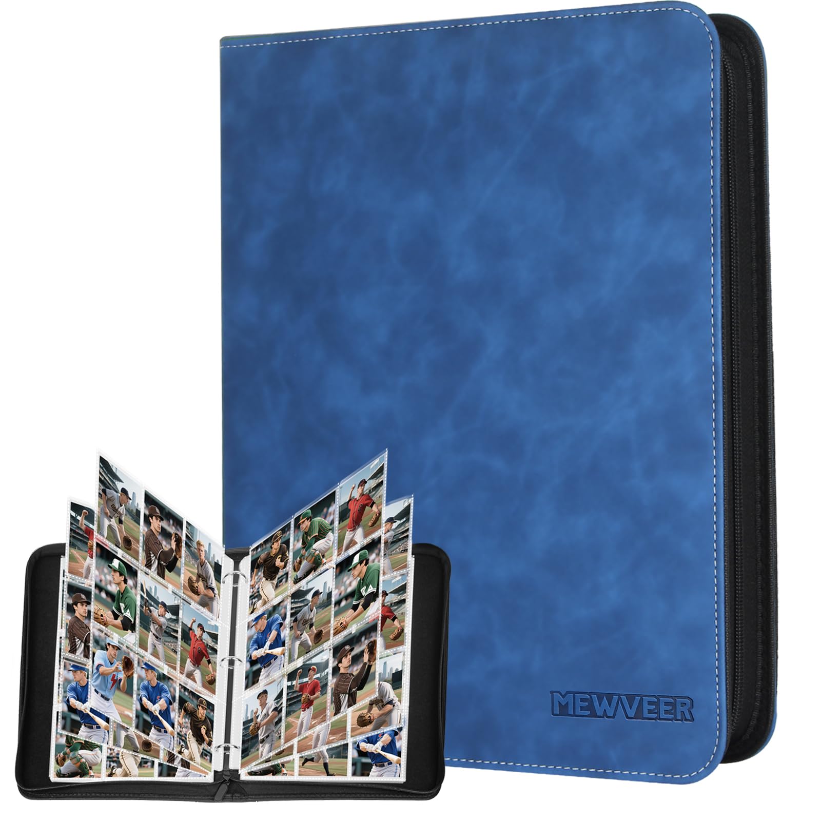 MewVeer Kaartmap, 9 Zakken Trading Card Map voor 900 Kaarten, Premium en Duurzame Rits Baseball Kaarten Album, Kaarthouder Mappen, Kaartverzamelaar