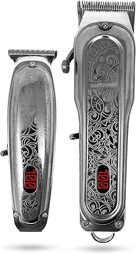 Miniatura 2 de PRO - Cortapelos inalámbrico + recortadora de pelo para hombres y barberos + afeitadora con cuchillas afiladas, maquinilla de afeitar eléctrica con