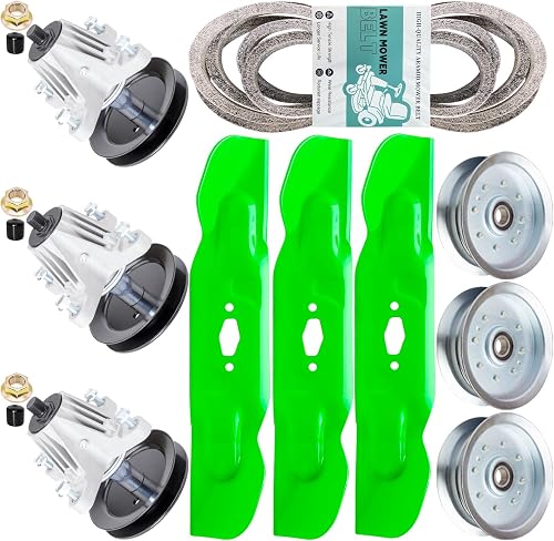 50 inch Mower Deck Rebuild Kit for Cub Cadet ZT1 50 ZT2 50 MTD Craftsman Z5600 Z5650 Troy Bilt Mustang Z50 Zero Turn Parts Includes 3 Spindle 618P09256 618-09256 3 Blade 742P05094 1 Be lt 3 Idler