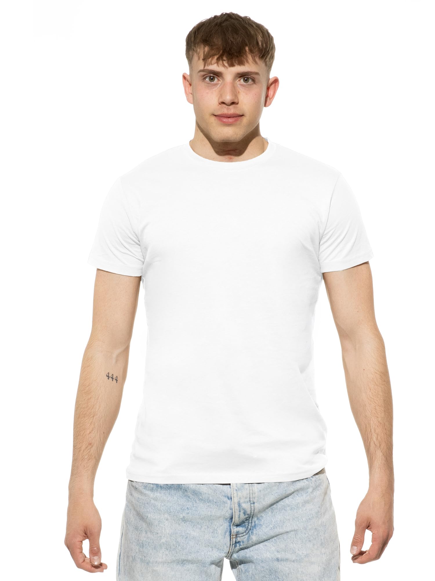 Herren T-Shirt Basic O-Neck Tee (1, 5 oder 10 Stück), Rundhalsausschnitt, Einfarbig in Schwarz, Grau, Weiss, Beige