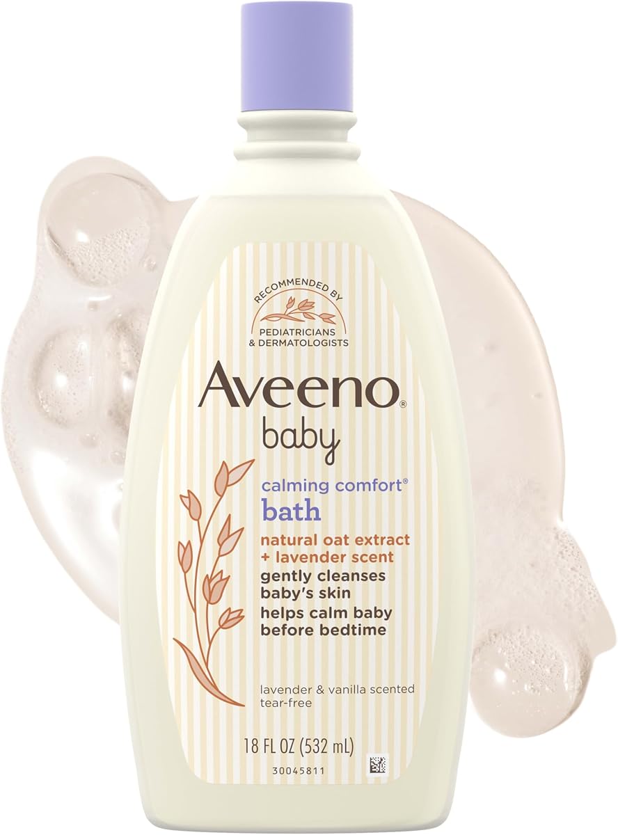 Calming Comfort Bath, gel de baño para cuerpo y cabello, sin desgarros, 18 fl. onzas | Aroma calmante a lavanda y vainilla, extracto de avena natural, gel de baño para cuerpo y cabello, sin parabenos ni ftalatos añadidos