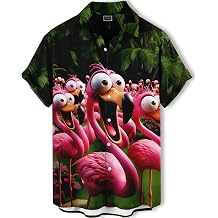 Mens Hawaiian Shirt Button Down Funny Printed Casual Short Sleeve Summer Beach Party BBQ Shirts