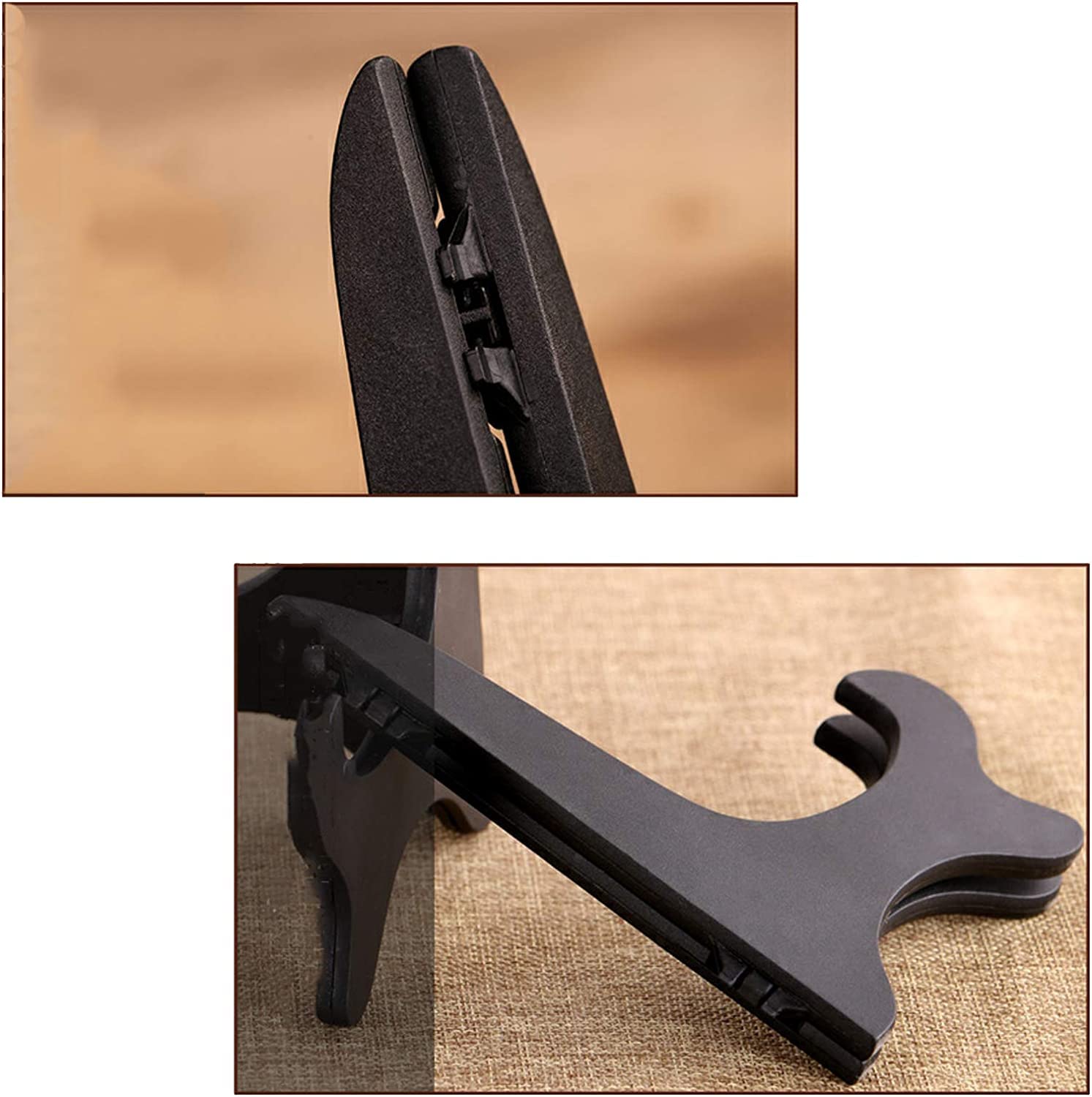 Ständer Halterung Display-Ständer, Tellerständer zur Präsentation, Tellerhalter aus Kunstharz, schwarzer, faltbarer Tellerständer for die Heimdekoration, Teekuchen, Bilderrahmen, Stein(4inch)