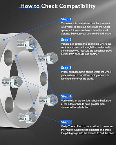 Miniatura 2 de 20 pulgadas 5x 55a 5x 55espaciadores de rueda tacos de 12 pulgada para Dodge Ram 1500Ford F-100Bronco Jeep CJ 5x 1397 2PC25x55
