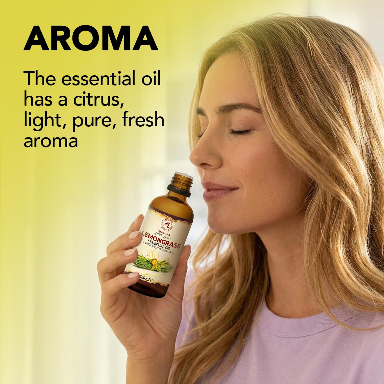 Olejek Eteryczny z Trawy Cytrynowej 100 ml - Cymbopogon Flexuosus - Olejek Aromatyczny do Dyfuzora - Aromaterapia - Świece Zapachowe - Mydła - Odświeżanie Powietrza