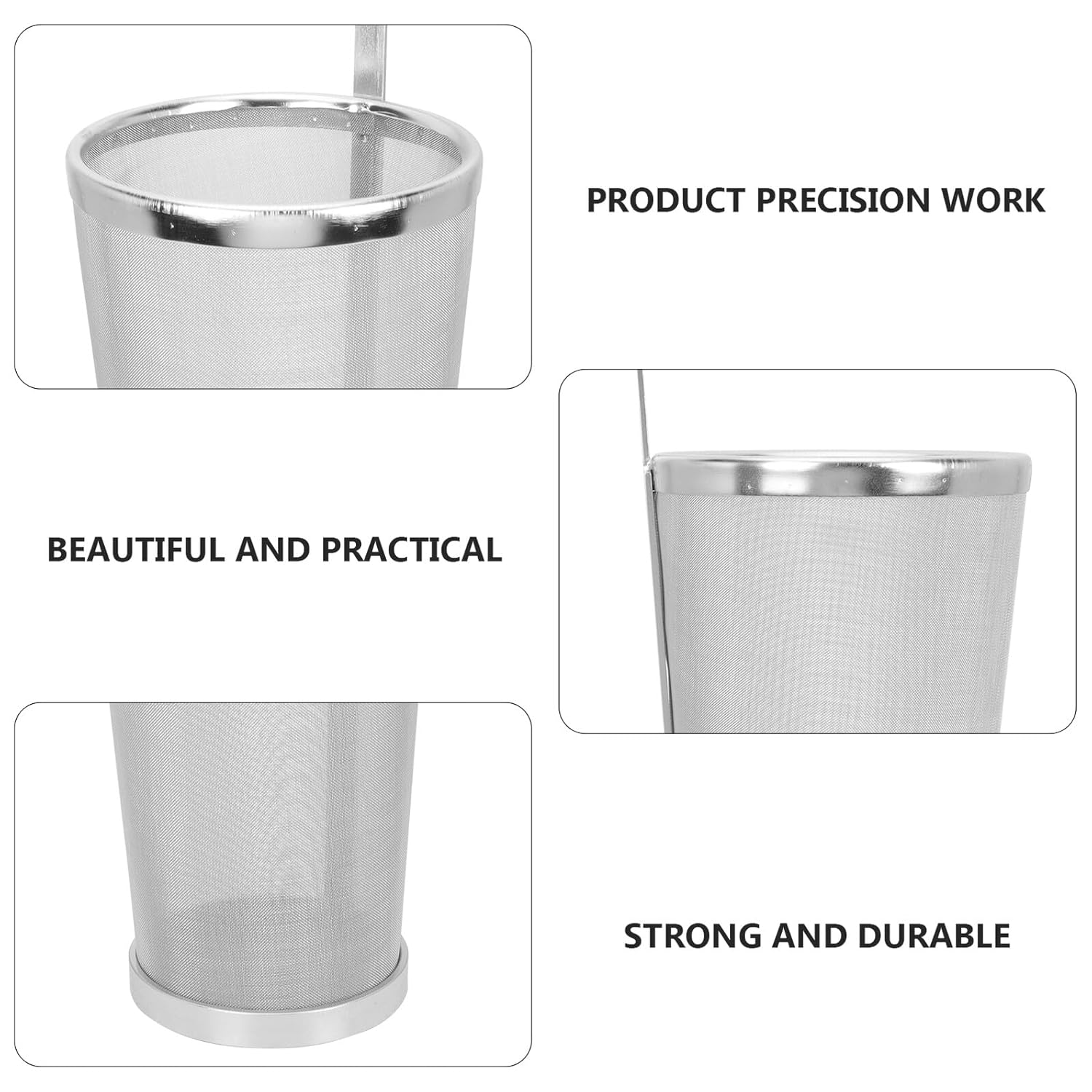 Stainless Steel Beer Filter Barrel Strainer 13.5x32cm Cone Shape Hop Filter Net for Home Brewing Homebrew Wine Making Equipment