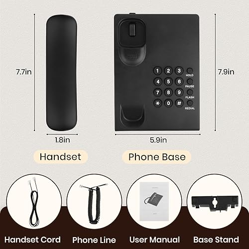 Miniatura 9 de Uvital Teléfono fijo para el hogar, teléfono con cable para teléfono fijo, teléfono fijo de teléfono, redireccionamiento de una tecla, flash,