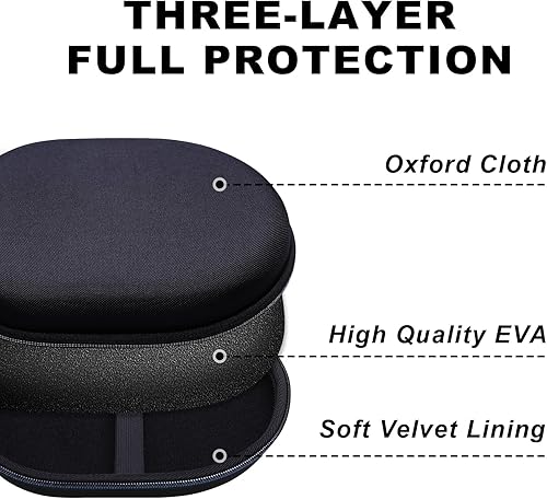 Miniatura 6 de Funda rígida compatible con Sony WH-CH720N, WH-CH520, ULT WEAR Auriculares con cancelación de ruido, bolsa de almacenamiento de viaje negra