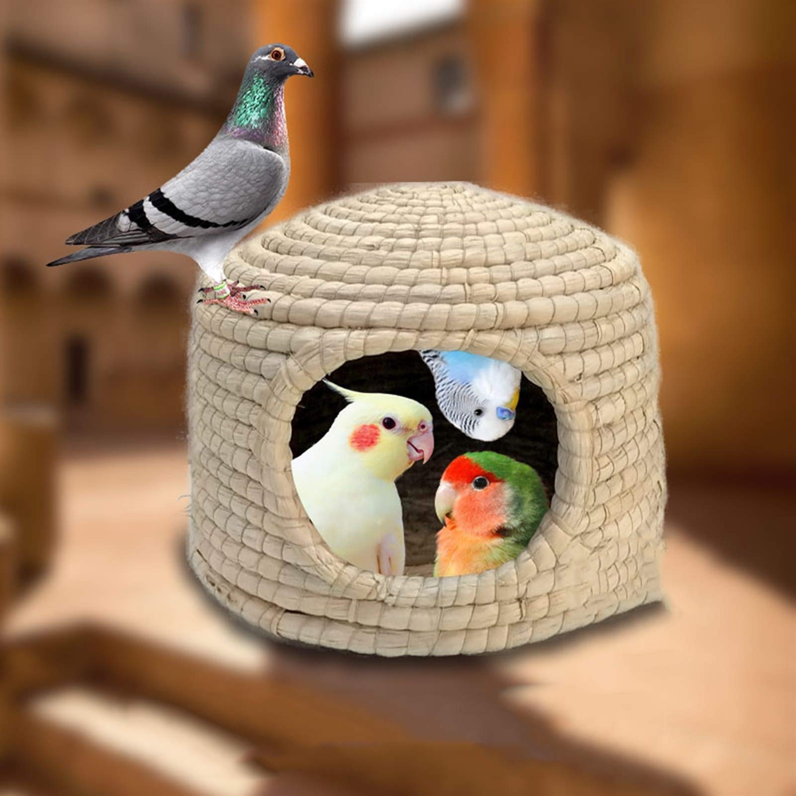 Nidos para PáJaros El Nido de pájaros Tejidos de Paja se USA para los Lugares de Descanso y Reproductores para Las Palomas de Mascotas y los Loros, 25x20cm, 30x21cm, 35x25cm, 45x33cm