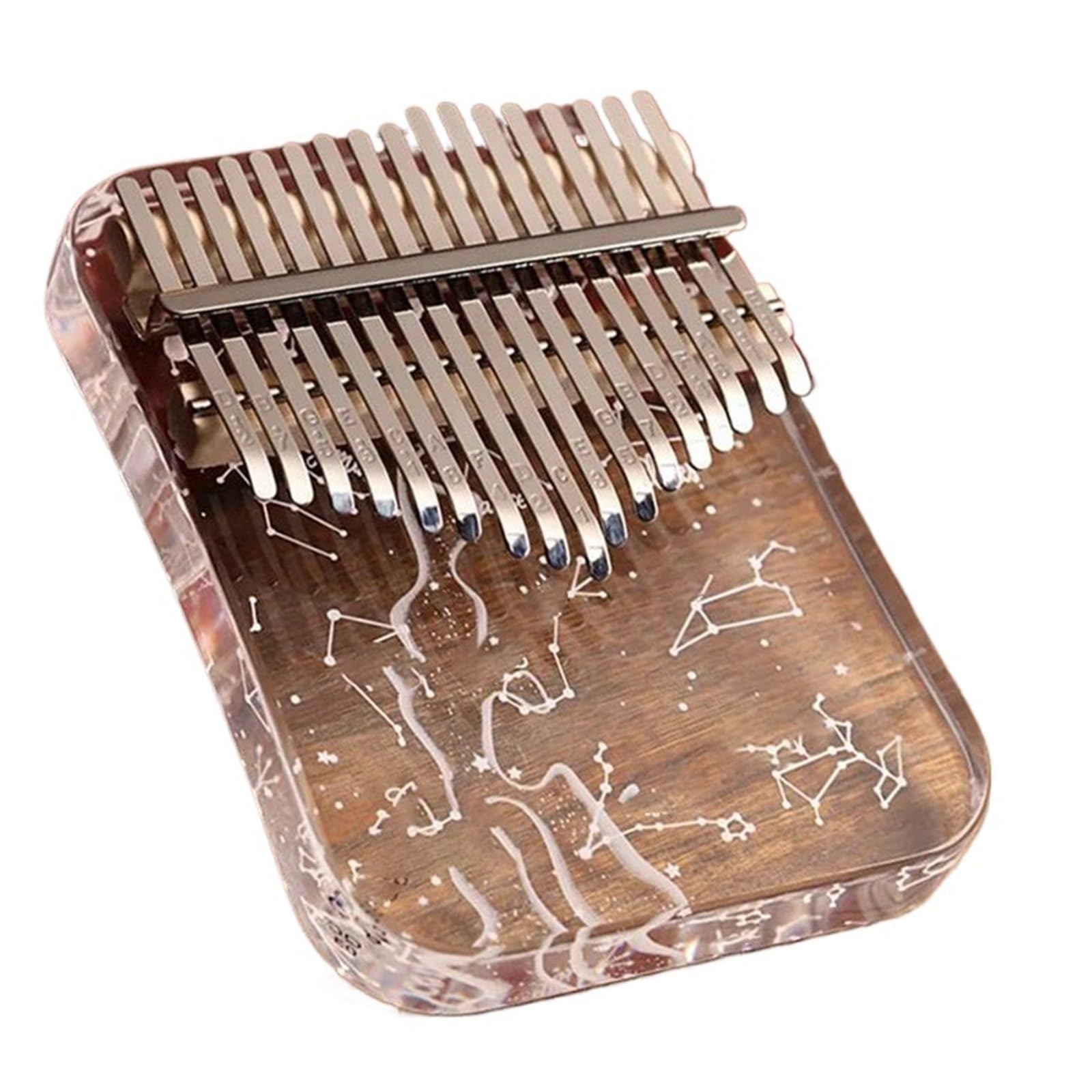 Kalimba 21-klawiszowy Profesjonalny Fortepian Kciukowy 21-klawiszowy Kalimba Akrylowy Instrument Klawiszowy Kciukowy(C)