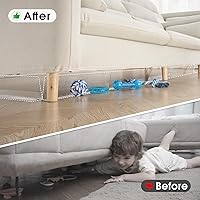 Vista 2 de BOWERBIRD Clear Under Couch Blockers - Stop Toys from Going Under Couch Sofa Bed and Other Furniture - Suit for Hard Surface Floors Only