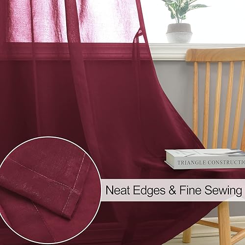 Miniatura 4 de XWZO Cortinas traslúcidas de gasa extralargas filtrantes de luz de 108 pulgadas de largo, cortinas ligeras filtrantes de luz con ojales para