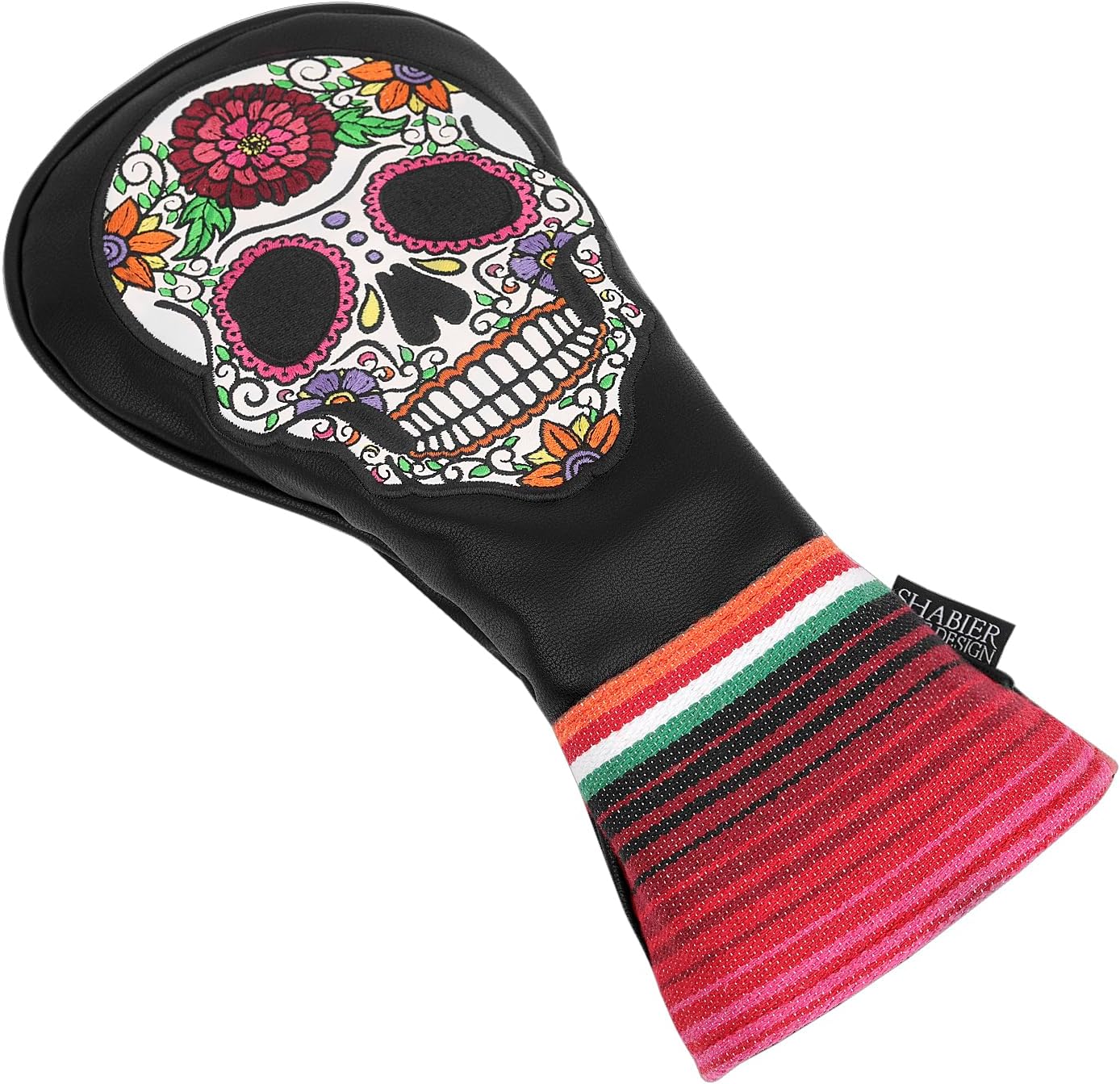 SHABIER Rose Embroidery Design Golf Headcover Sugar with Skull Design for Golf Club