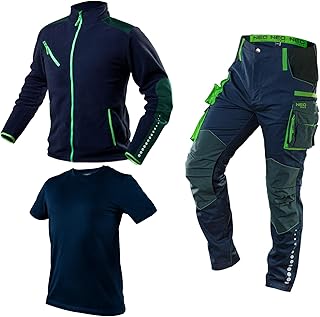 Arbeitshose + Fleece-Arbeitsjacke + Arbeits-T-Shirt | Premium Herren Arbeitskleidungssatz Gr. S - 3XL - Hochwertige, Langlebige Arbeitskleidung