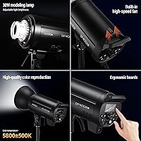 Vista 2 de Godox Paquete de 2 unidades DP400III-V DP400IIIV DP400IIIV 800Ws Photo Speedlite Studio Flash Strobe Monolight Bowens Kit de montaje para estudio