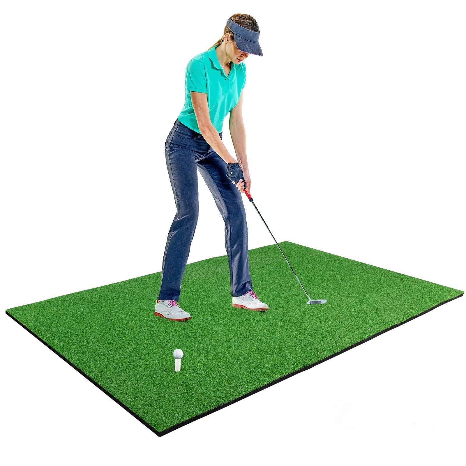 FRITHJILL 5x3.8 Ft Artificial Grass Golf Practice Mat, Easy Roll-Up Storage, Plastic Turf with Non-Slip Base, Suitable for Right and Left-Handed Golfers, Indoor/Outdoor Practice Turf Mat