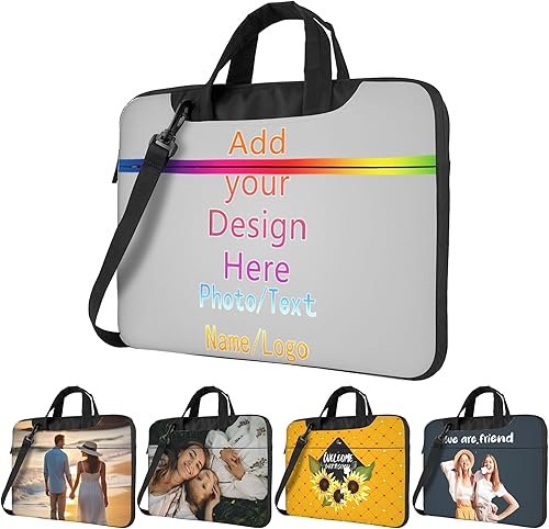 Miniatura 22 de Funda personalizada para laptop personalizada, añade tu foto, texto, maletines para portátil Púrpura 3,Negro,azul (Blue1),Blue2,Marrón,Verde